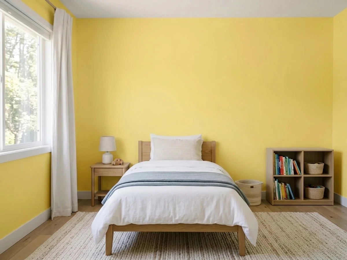 playful saturated yellow accents — trending yellow children's room colors 2026
