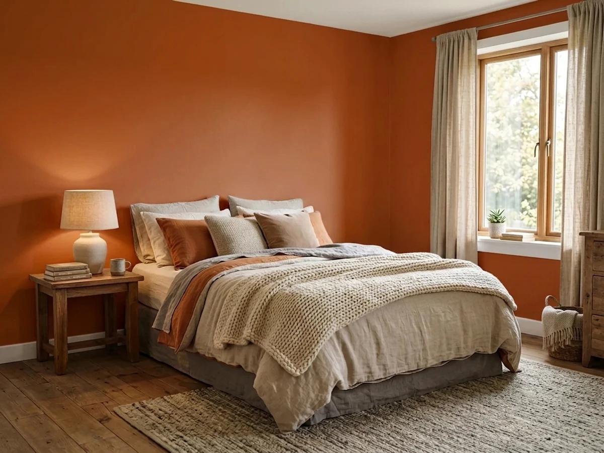 Benjamin Moore Rust in a cozy bedroom