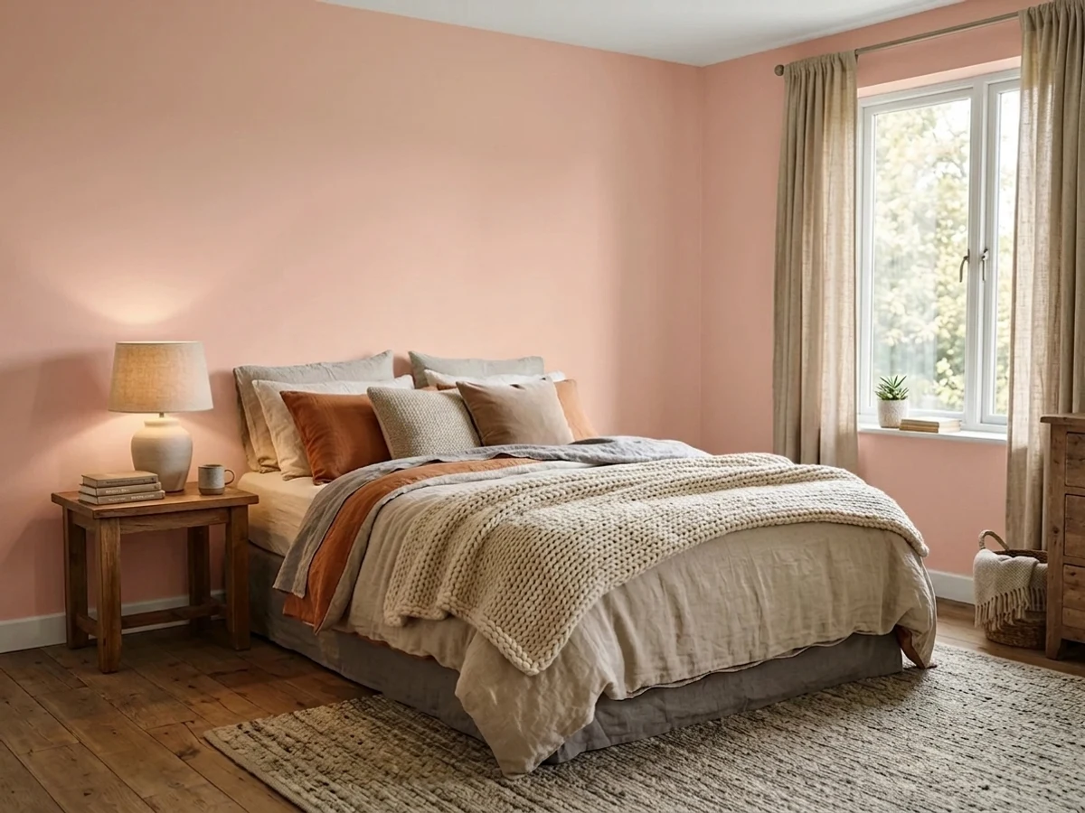 Sherwin-Williams Pink Moment in a cozy bedroom