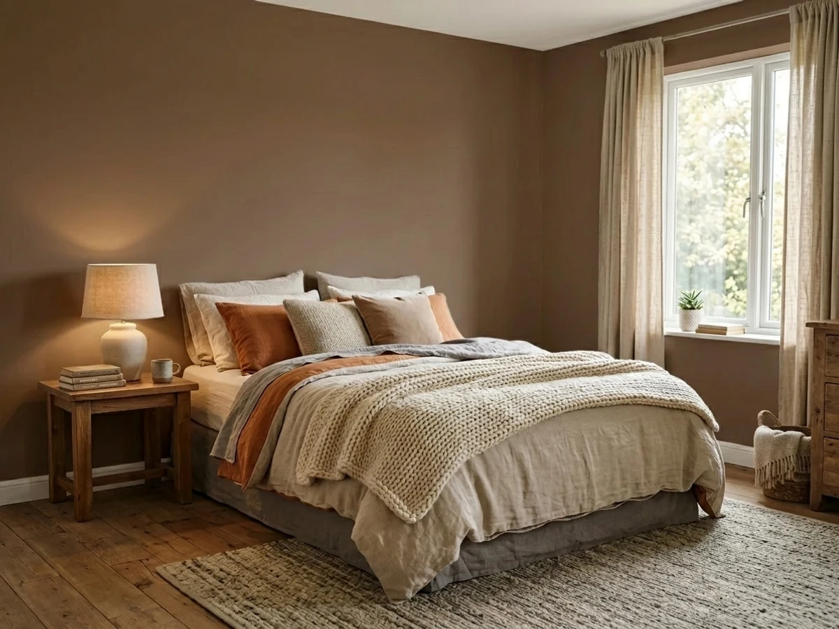 Sherwin-Williams Turkish Coffee in a cozy bedroom