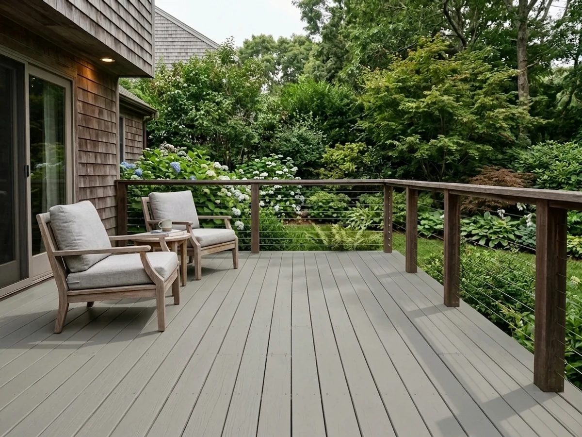 warm driftwood gray — trending gray deck colors 2026