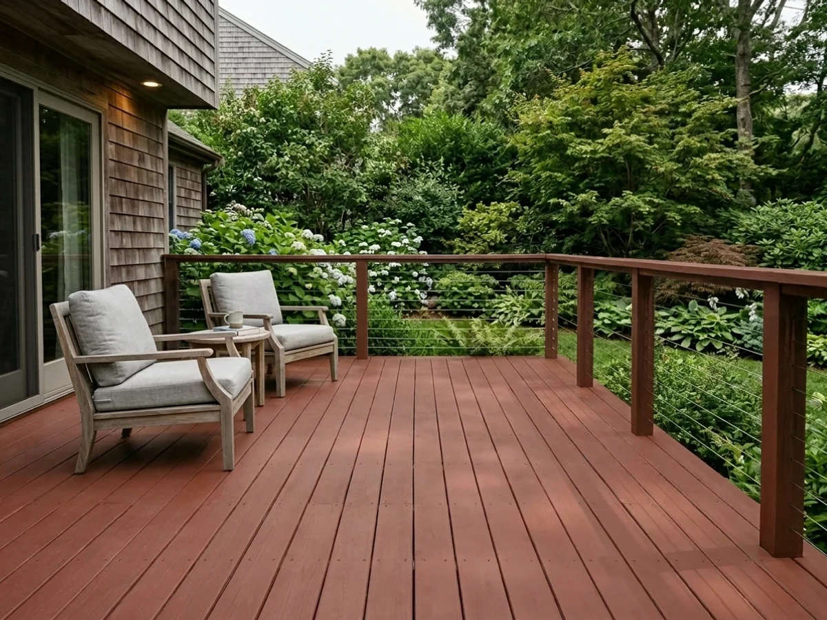 Benjamin Moore Redwood in a deck