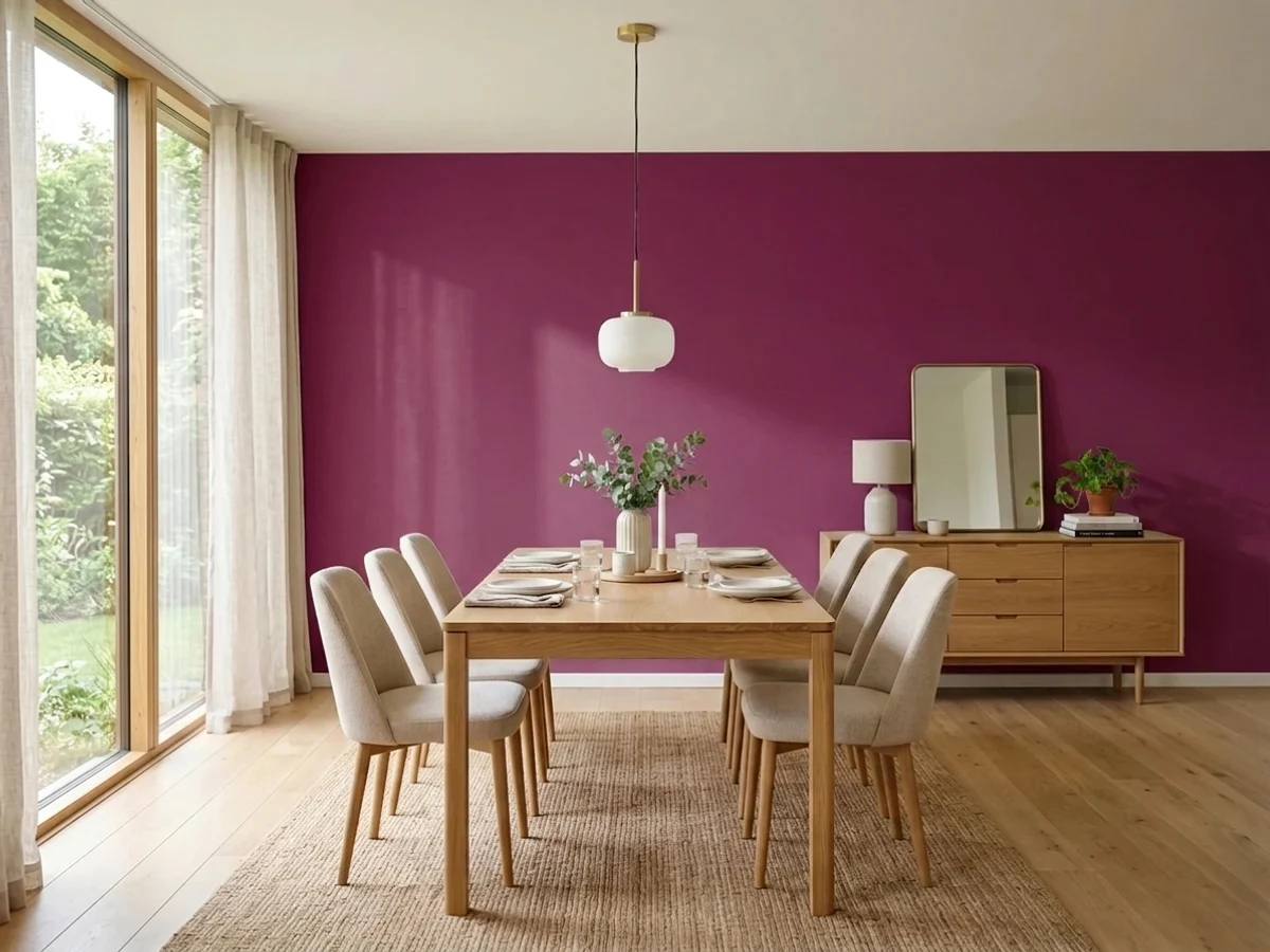 Behr Cranberry Splash in a dining room