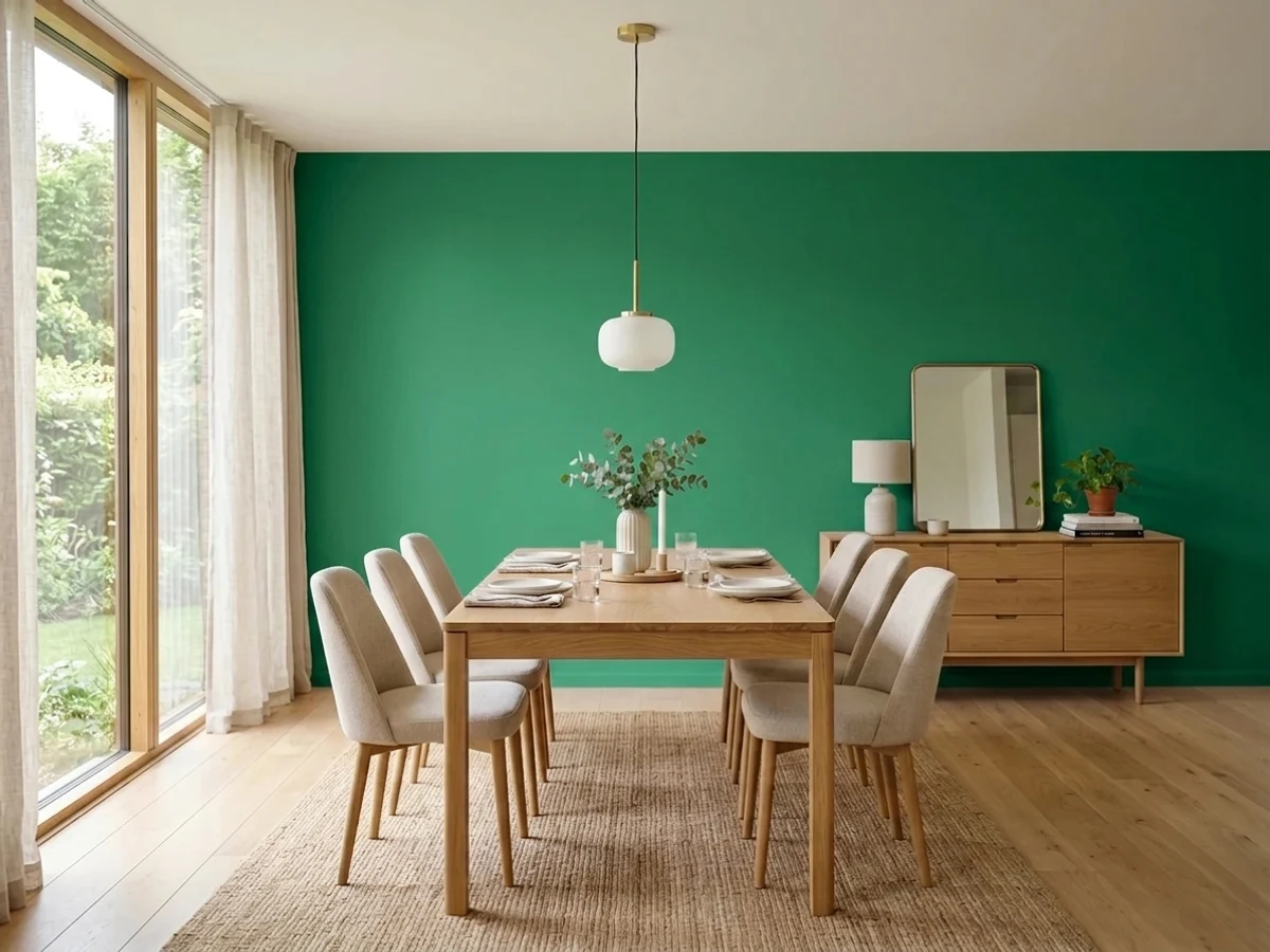 Behr Deep Emerald in a dining room