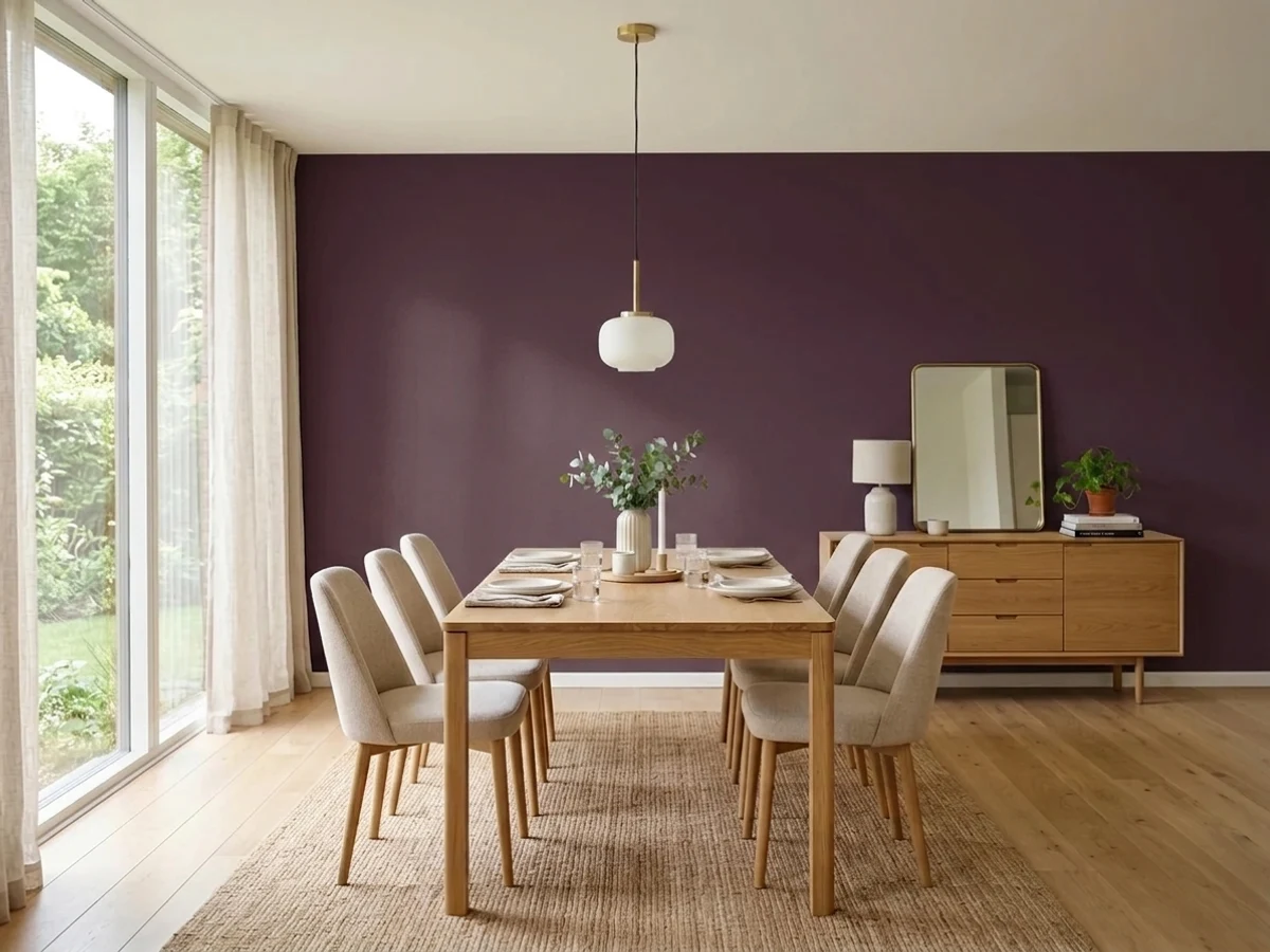 Behr Deep Garnet in a dining room