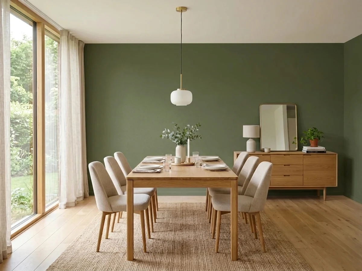 Behr Mountain Olive in a dining room