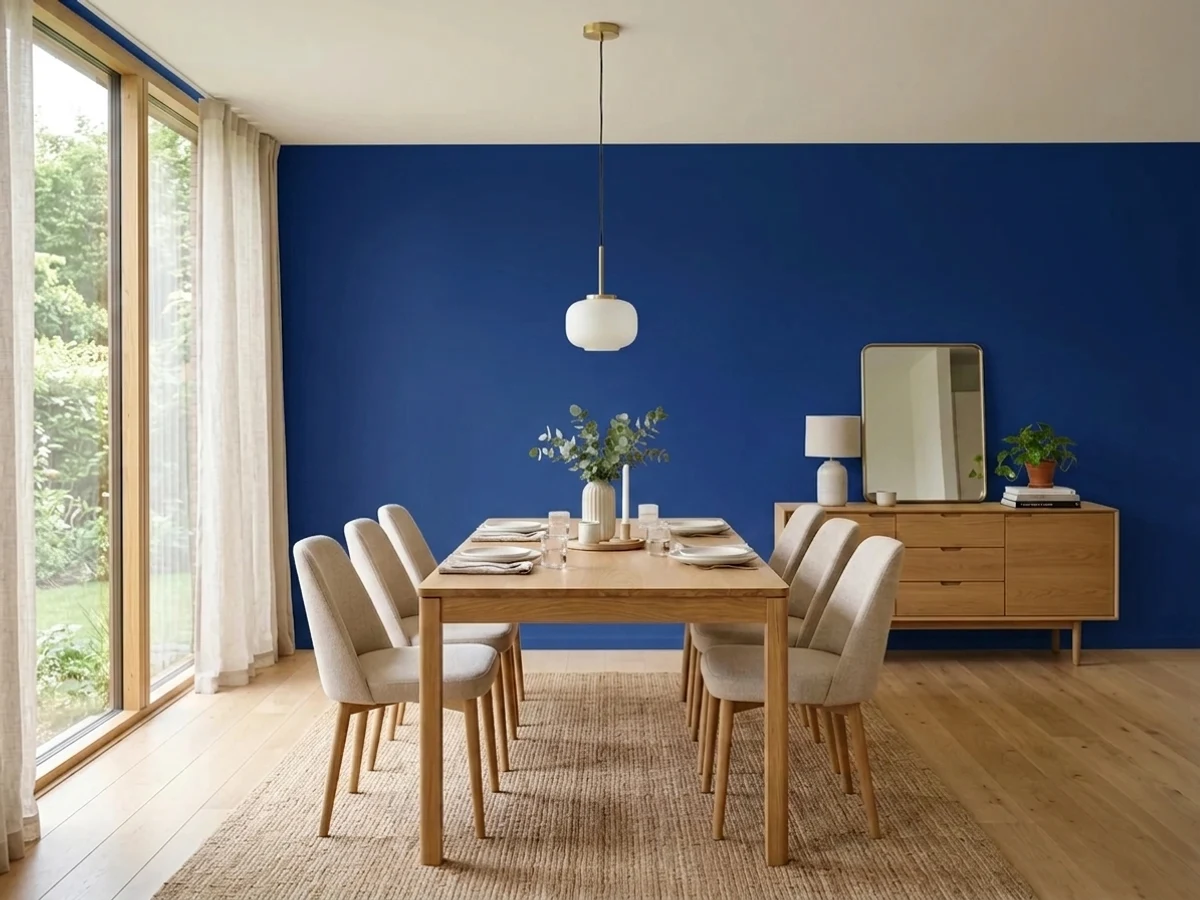 Behr Navy Blue in a dining room