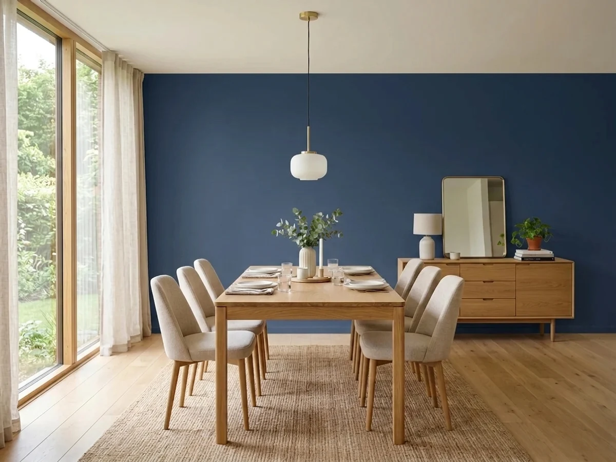 Behr Very Navy in a dining room