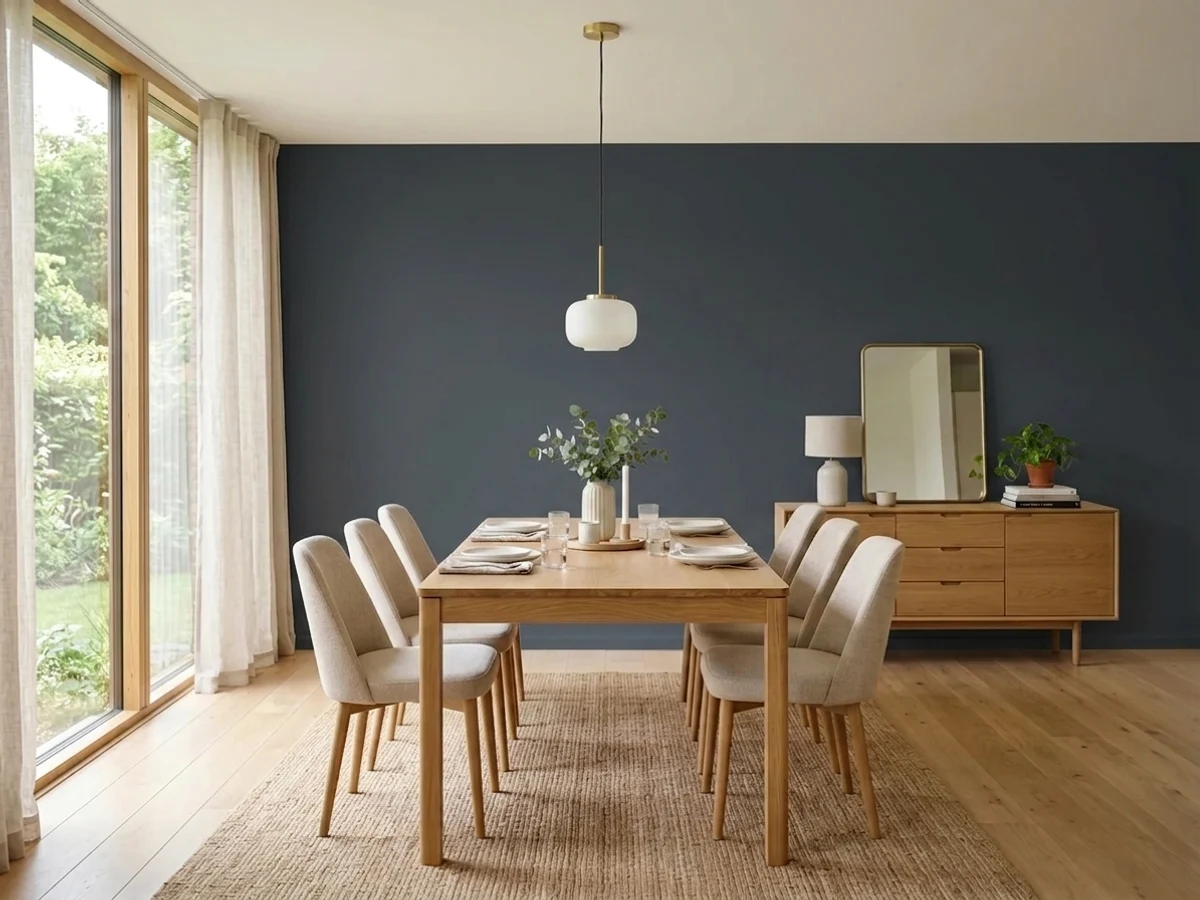 Benjamin Moore Black Knight in a dining room