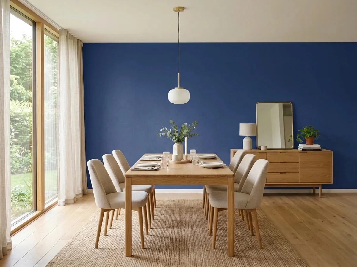 Benjamin Moore Blue in a dining room