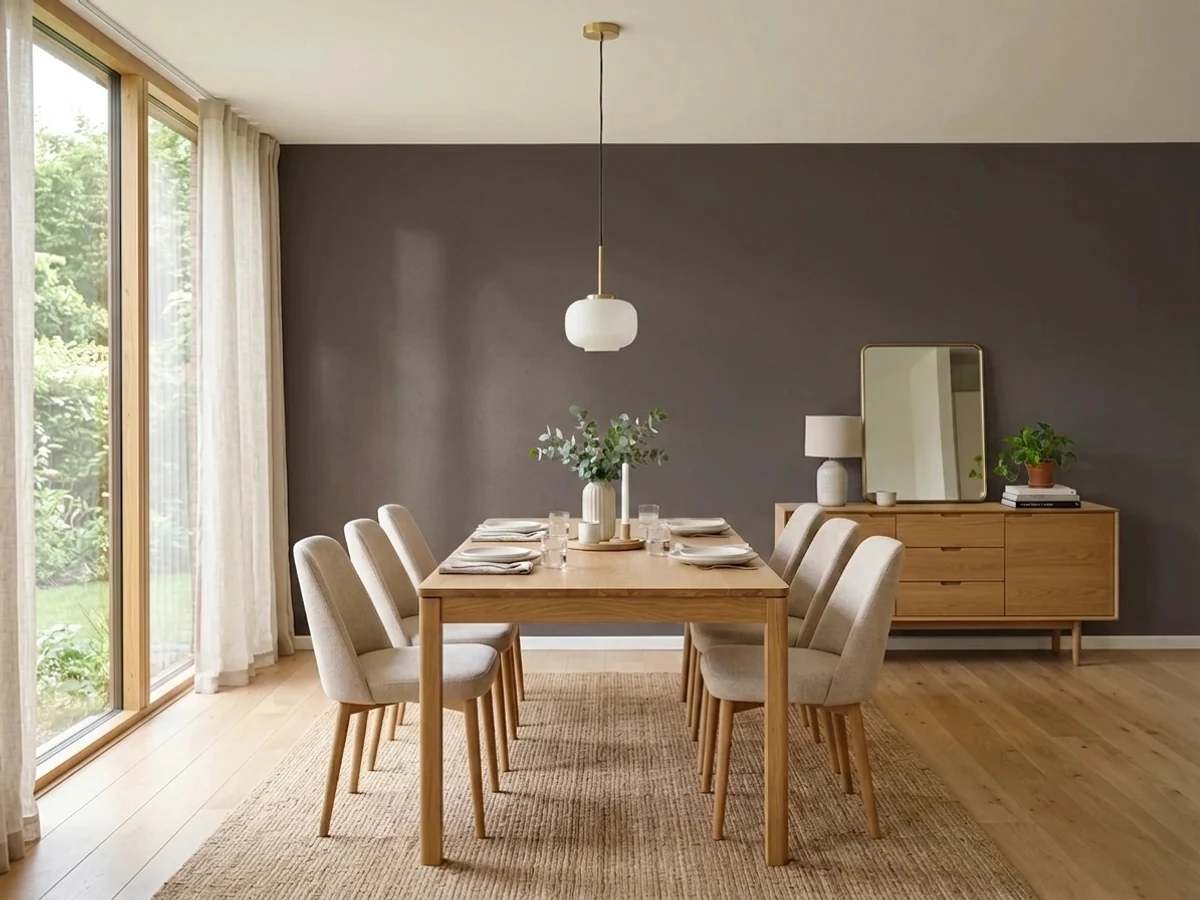 Benjamin Moore Cordovan Brown in a dining room
