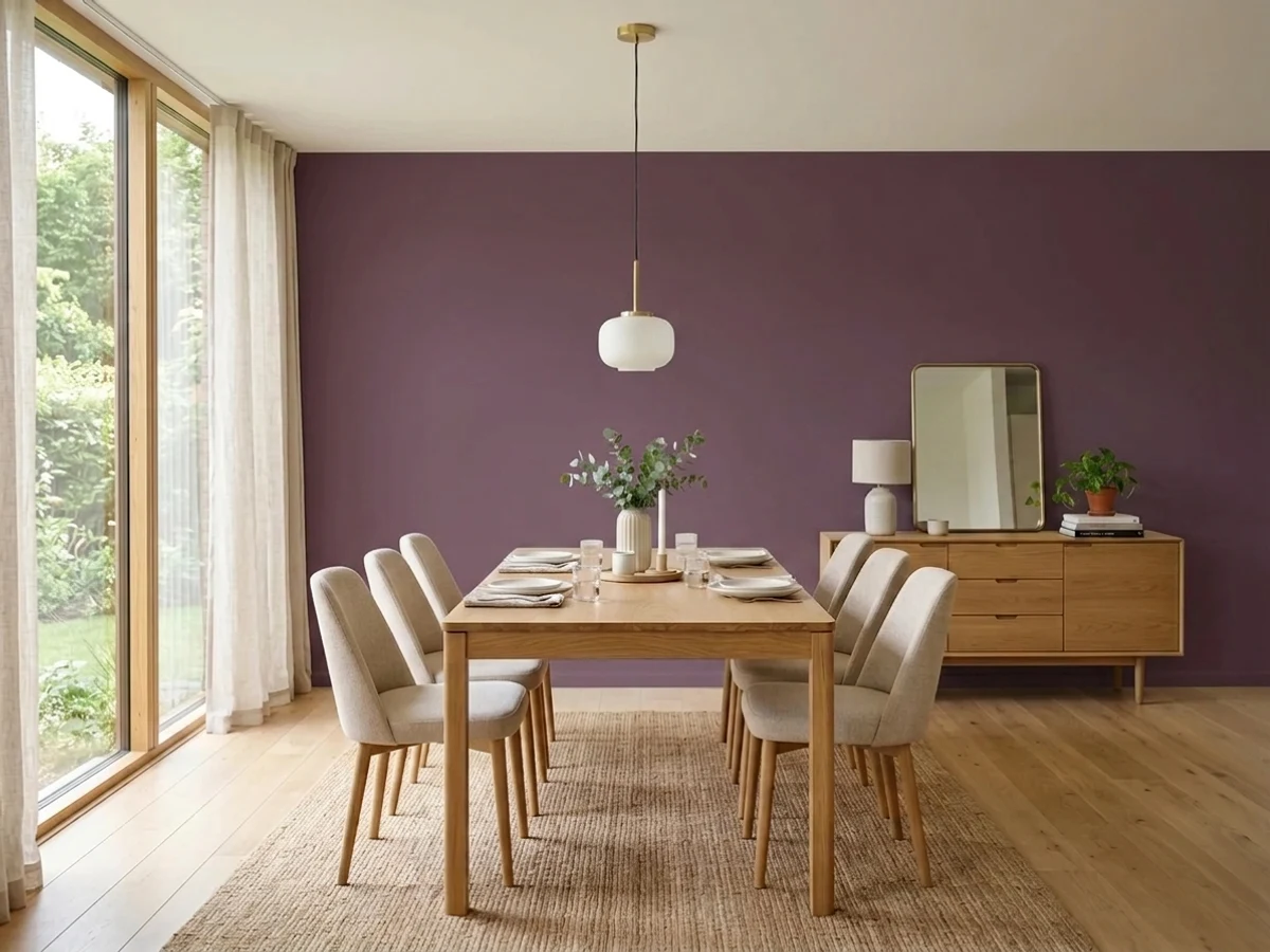 deep aubergine dining rooms — trending purple dining room colors 2026