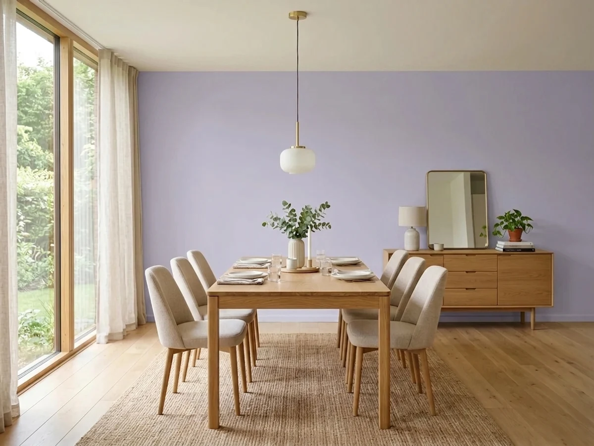 Benjamin Moore French Lilac in a dining room