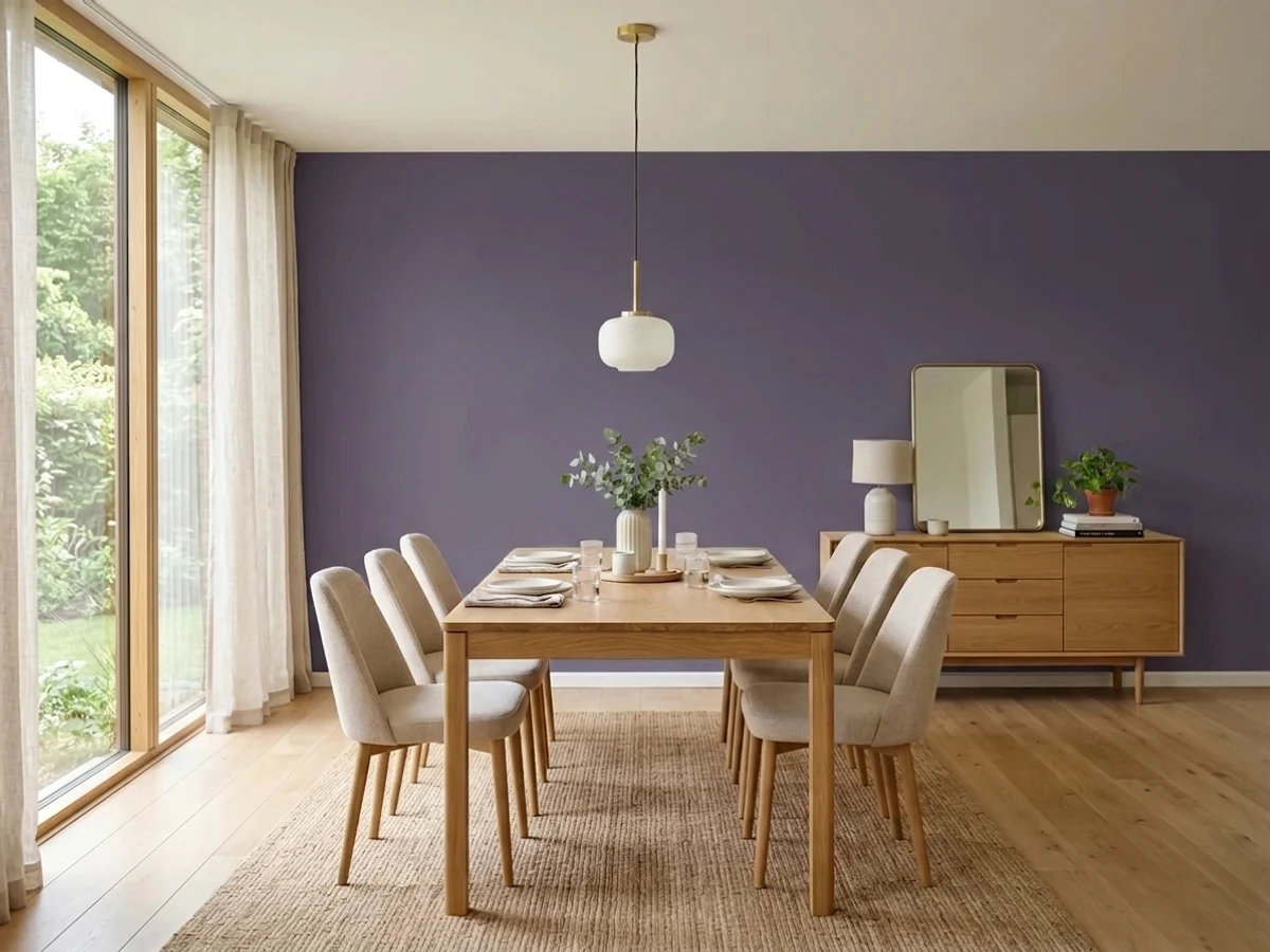 Dunn-Edwards Purple Potion in a dining room