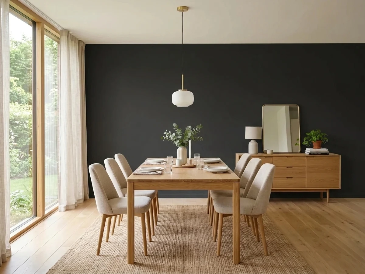 Portola Paints Factory Black in a dining room