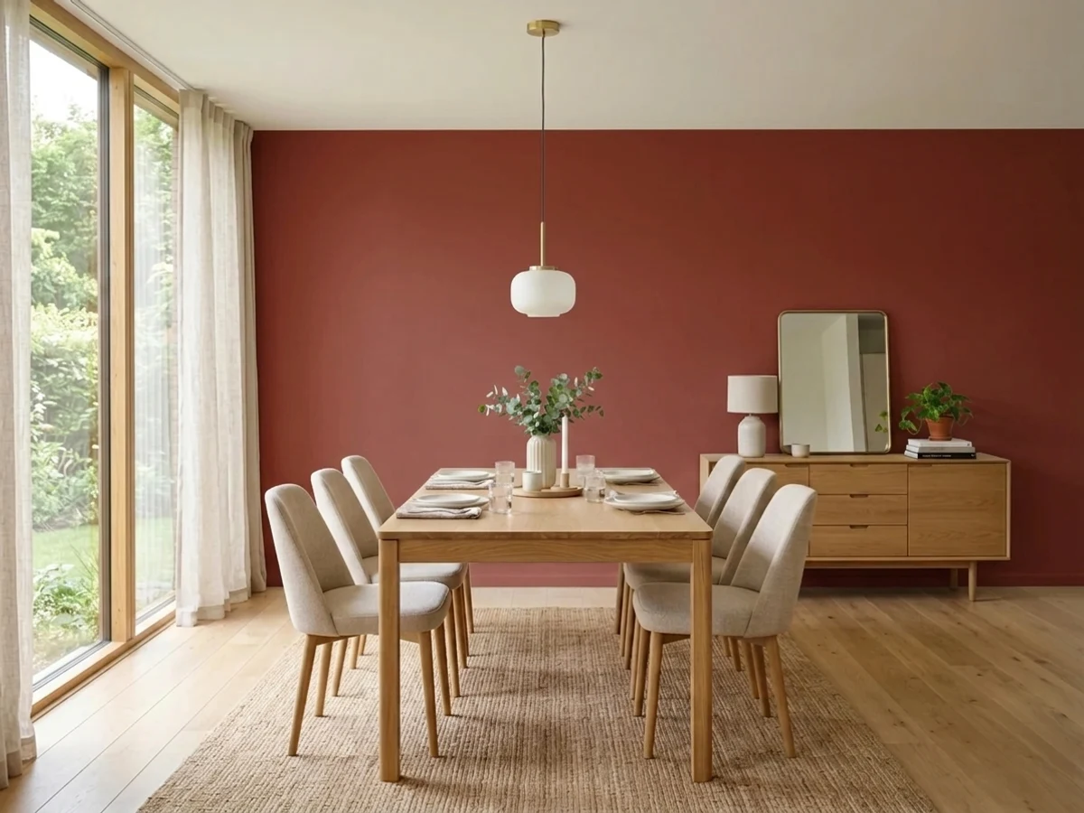 Pratt & Lambert Brick Red in a dining room