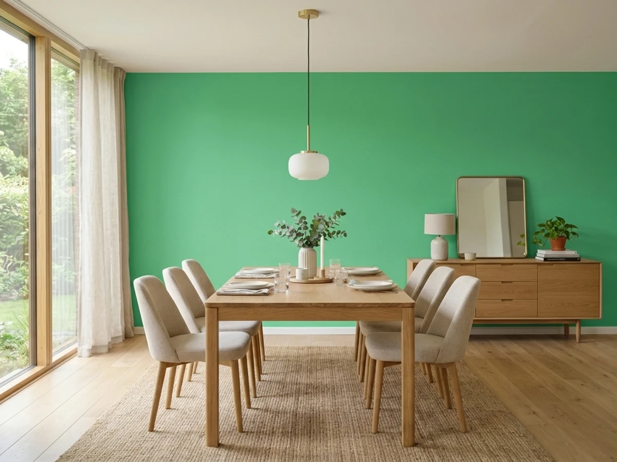 Sherwin-Williams Black Emerald in a dining room