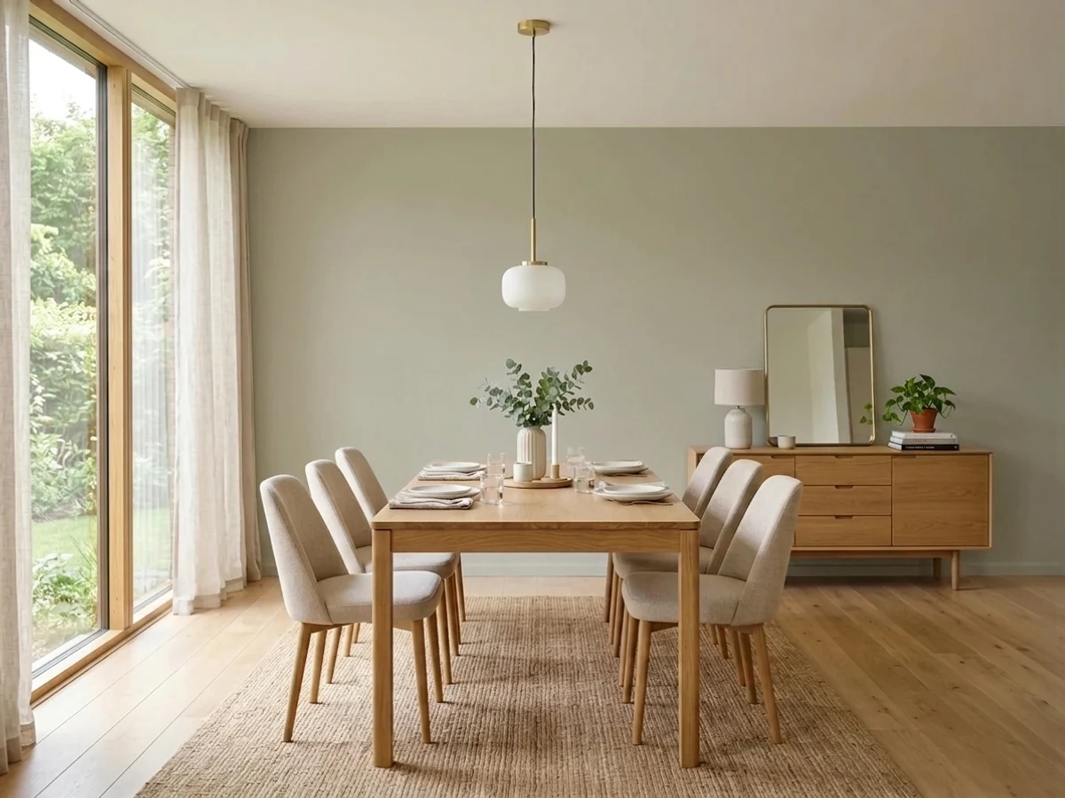 Sherwin-Williams Clary Sage in a dining room