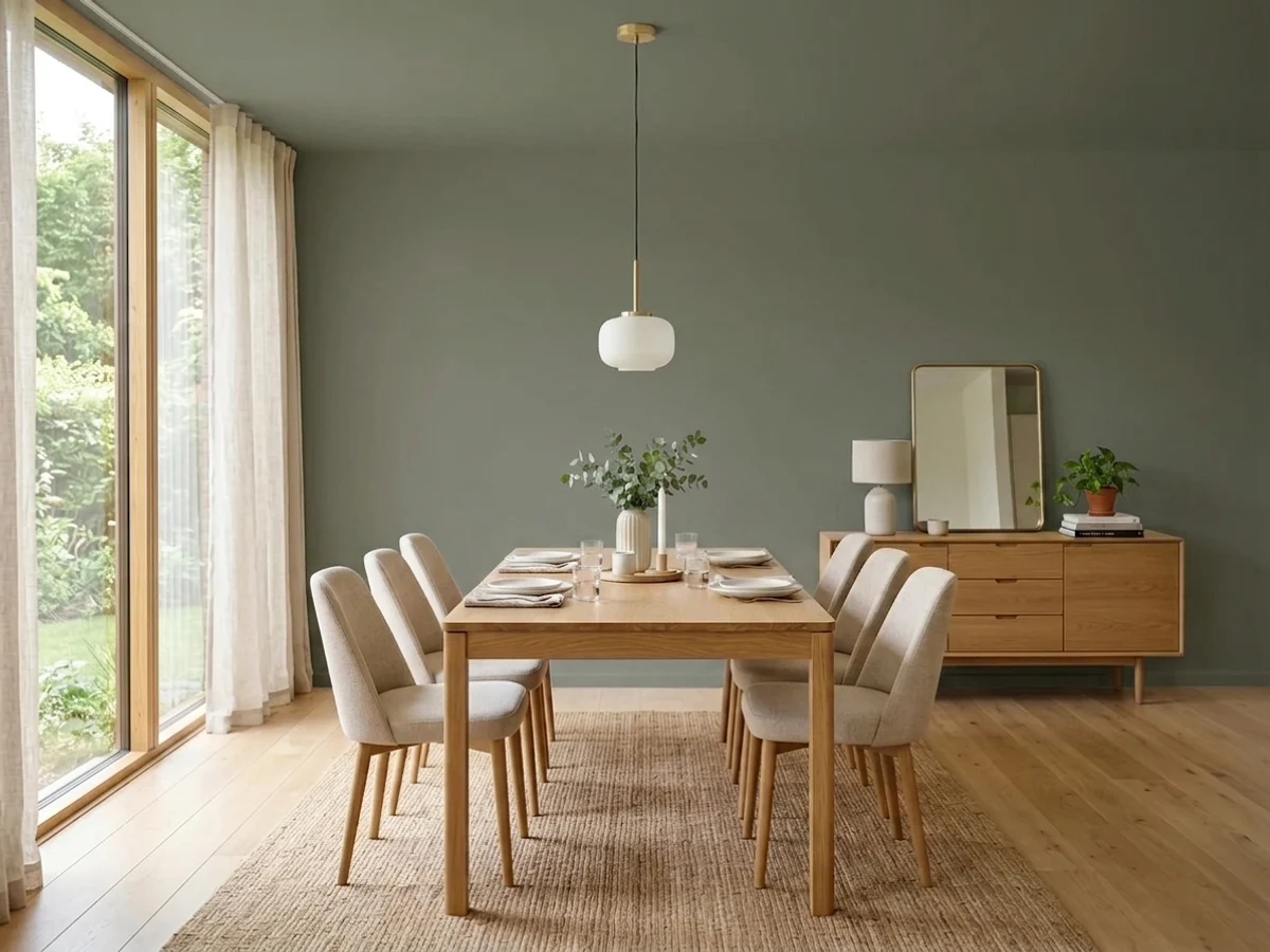 Sherwin-Williams Dried Thyme in a dining room