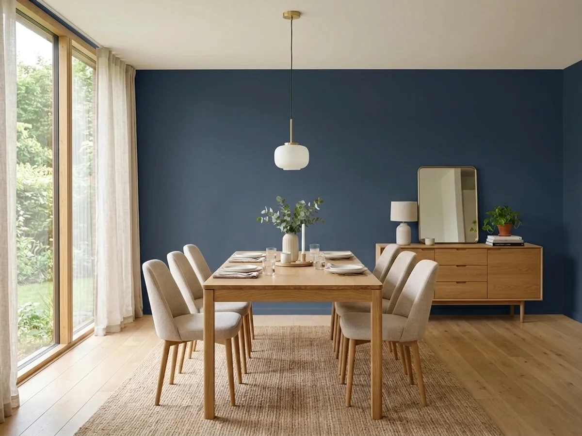 Sherwin-Williams In the Navy in a dining room