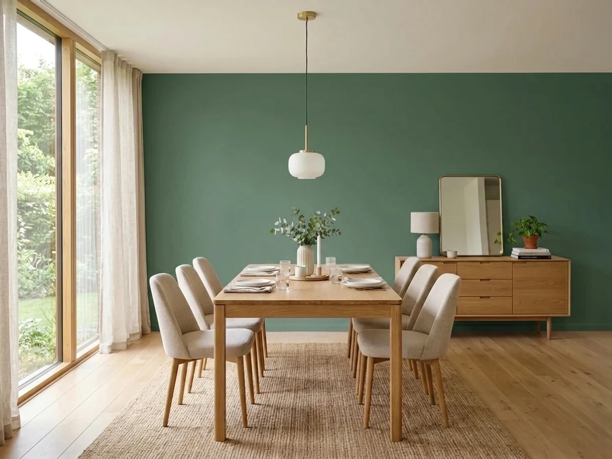 Sherwin-Williams Jadite in a dining room