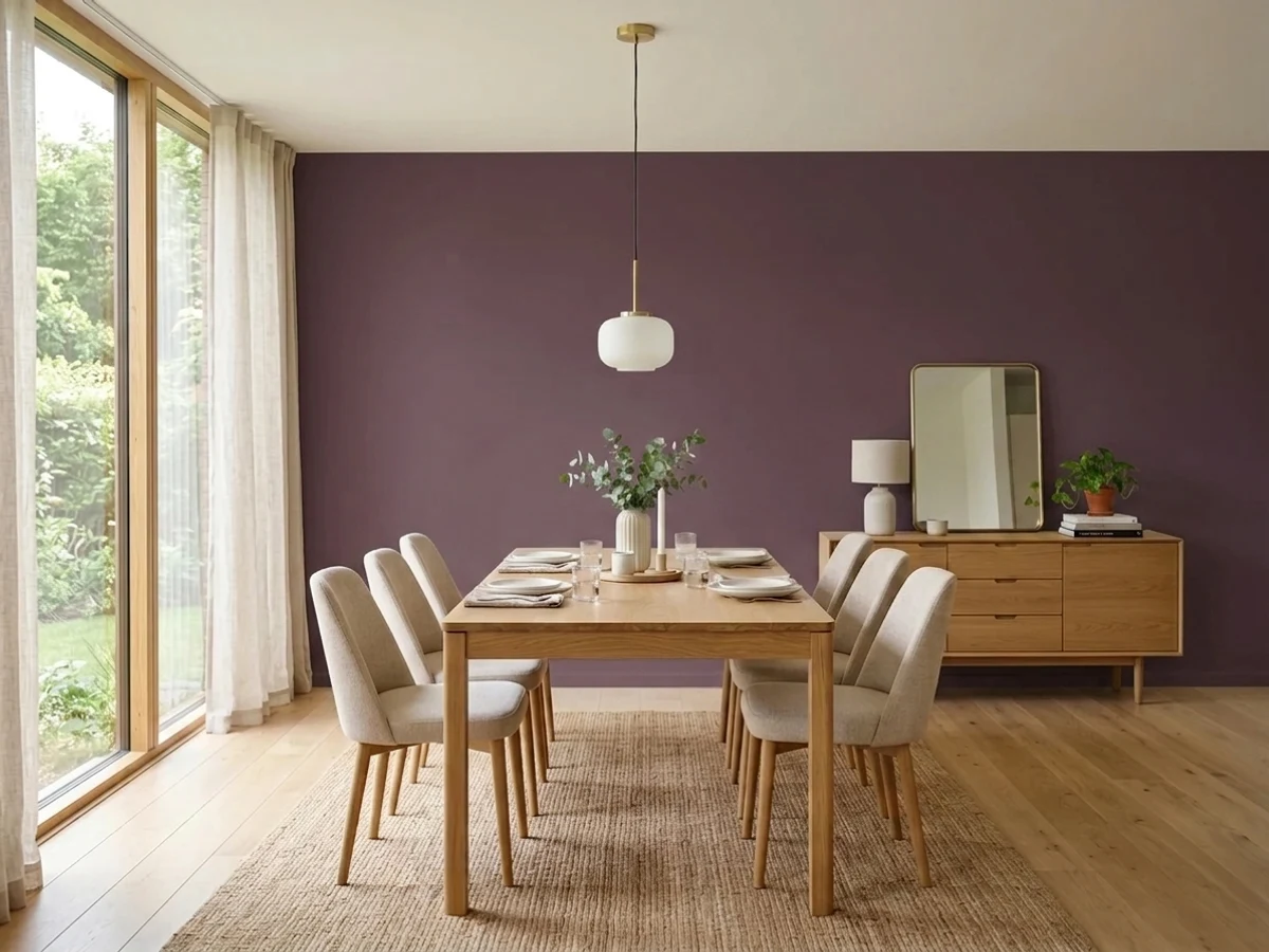 Sherwin-Williams Mature Grape in a dining room
