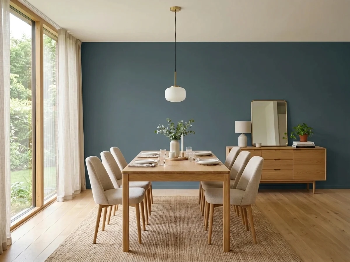 moody teal-navy blend — trending blue dining room colors 2026