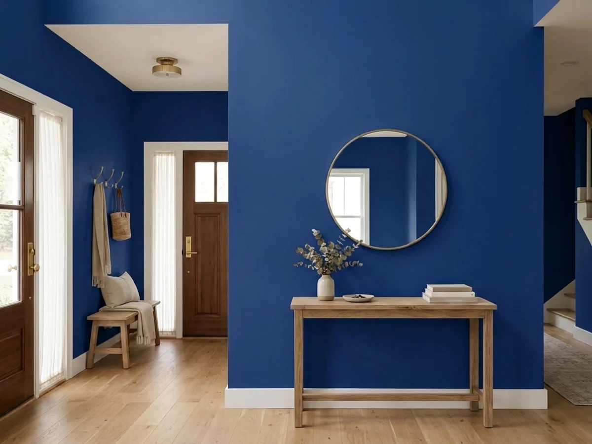 moody navy entry — trending blue entryway colors 2026