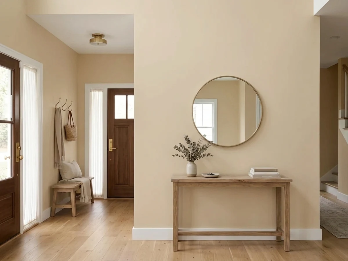 Dunn-Edwards Almond in a entryway
