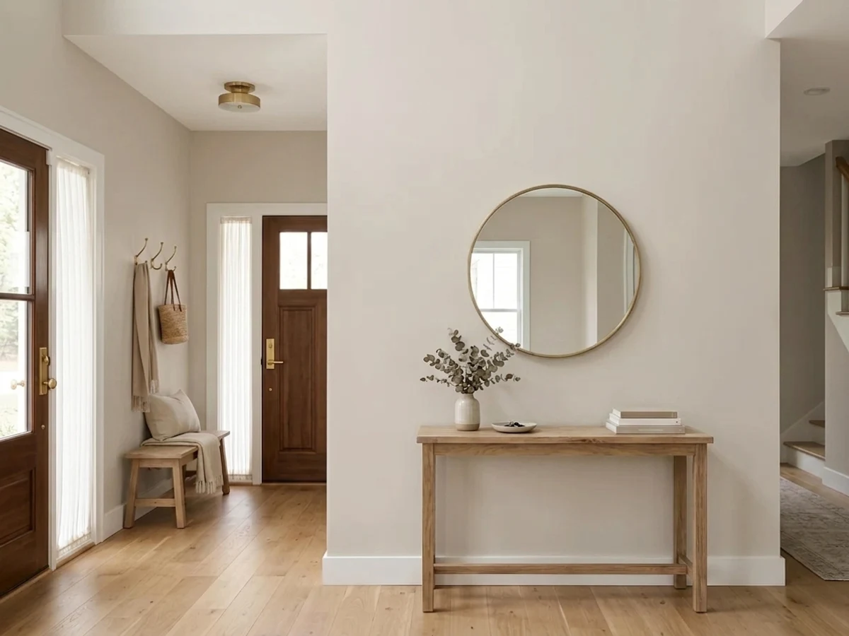 Sherwin-Williams Hush White in a entryway