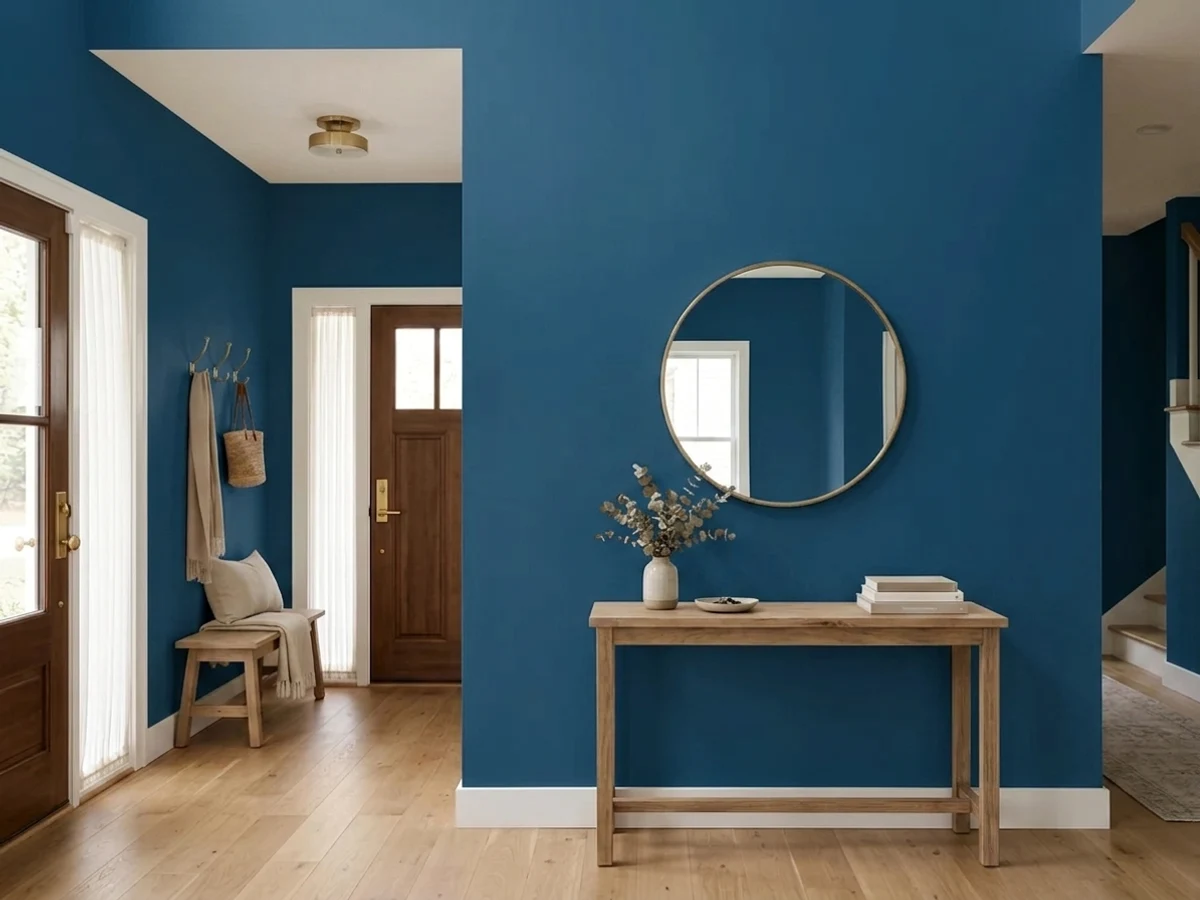 saturated jewel-tone blue — trending blue entryway colors 2026
