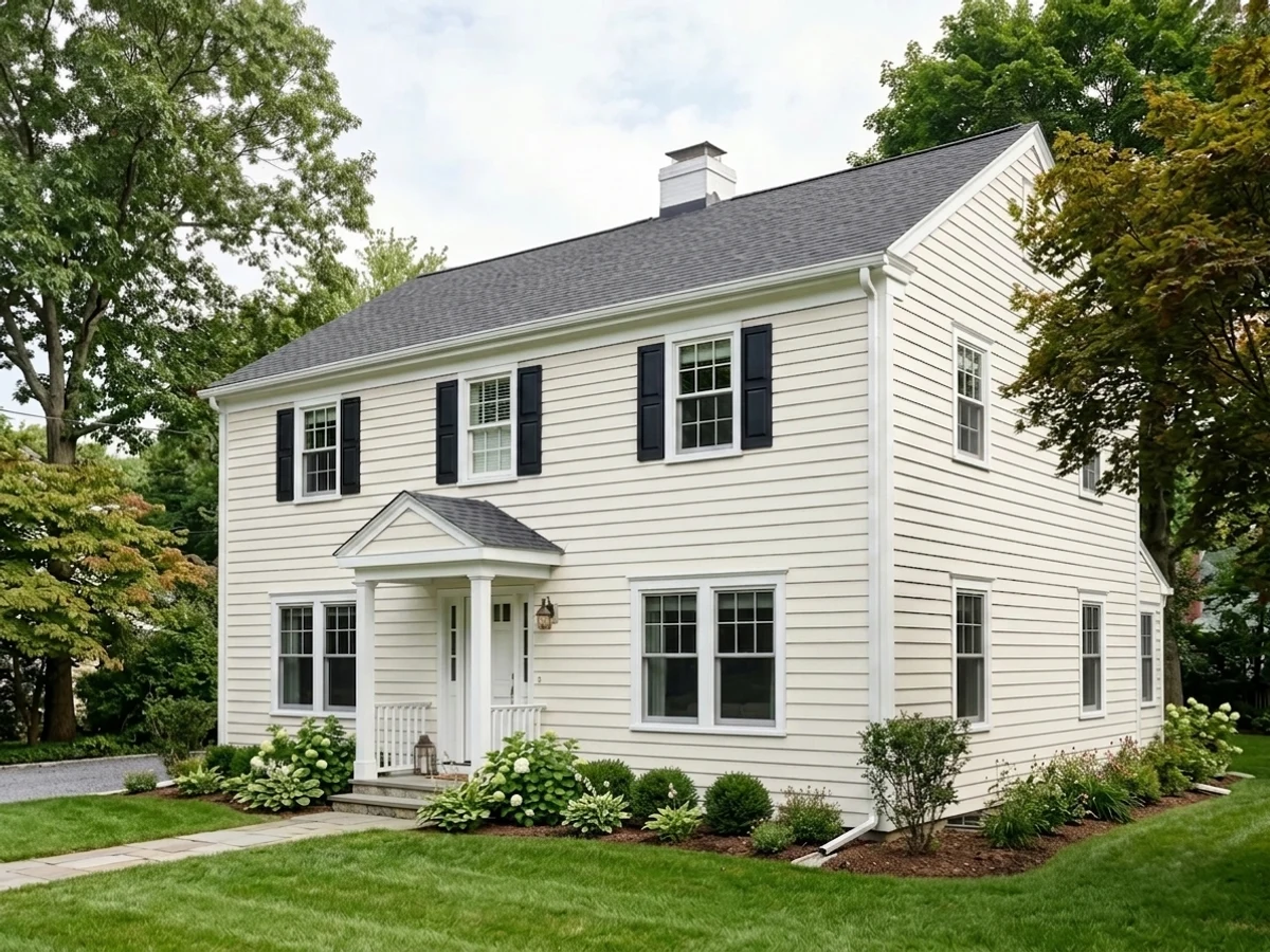 Benjamin Moore Chantilly Lace in a exterior