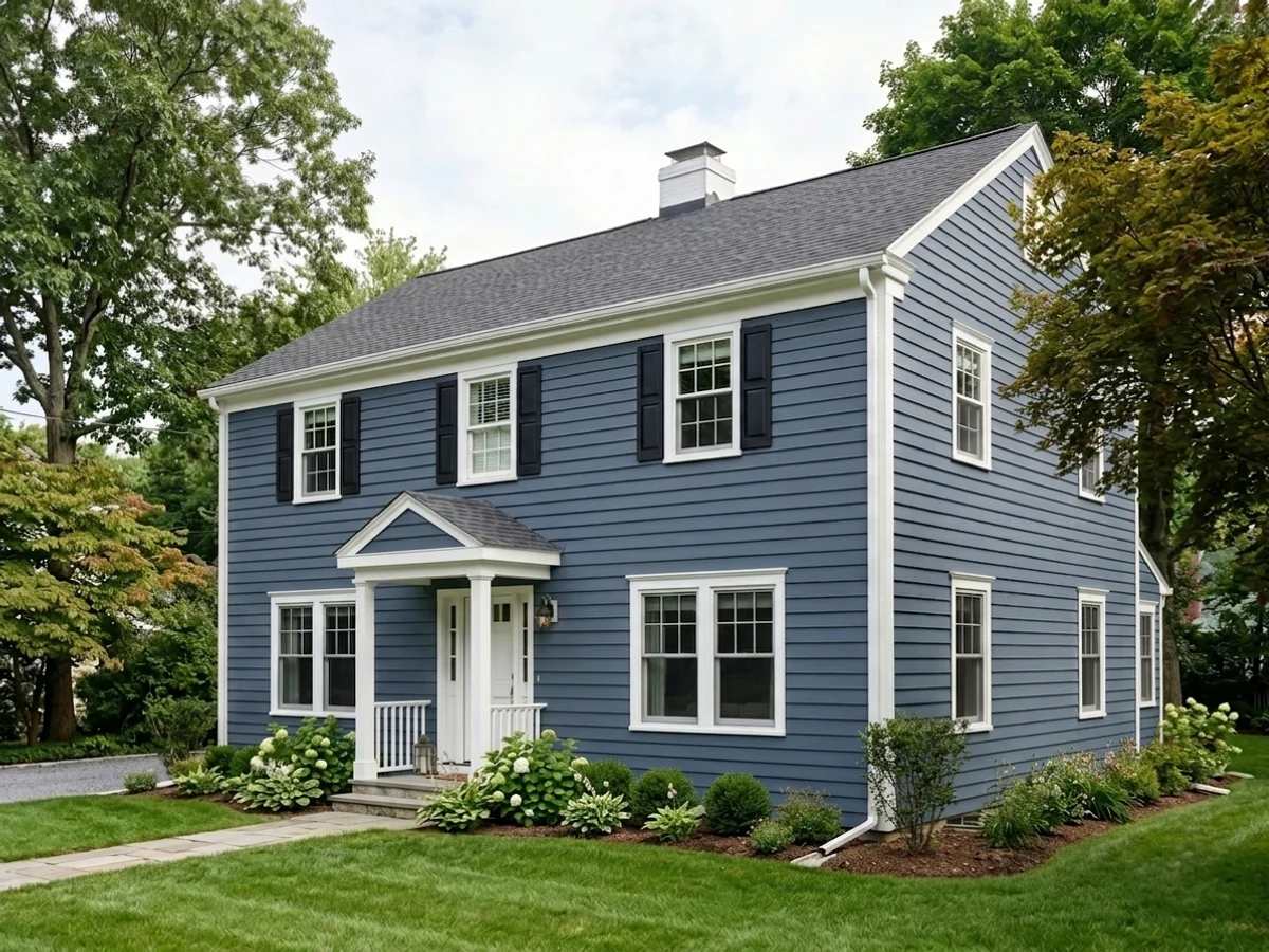 Benjamin Moore Newburyport Blue in a exterior