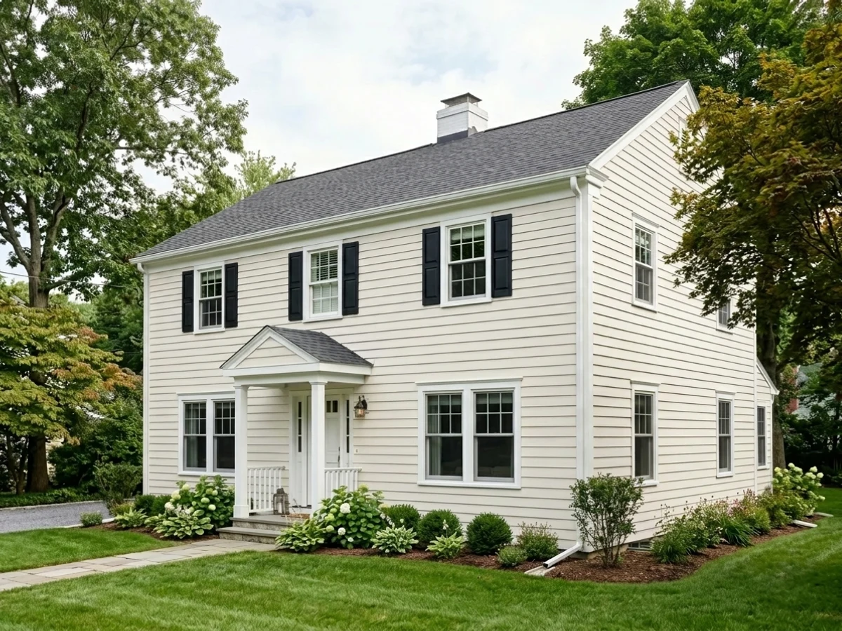 Benjamin Moore Simply White in a exterior