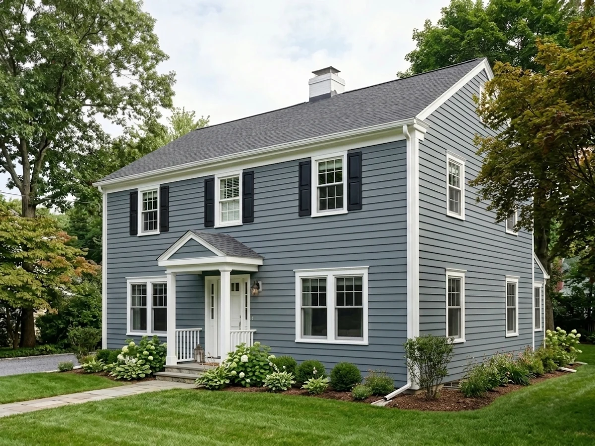 Benjamin Moore Wolf Gray in a exterior