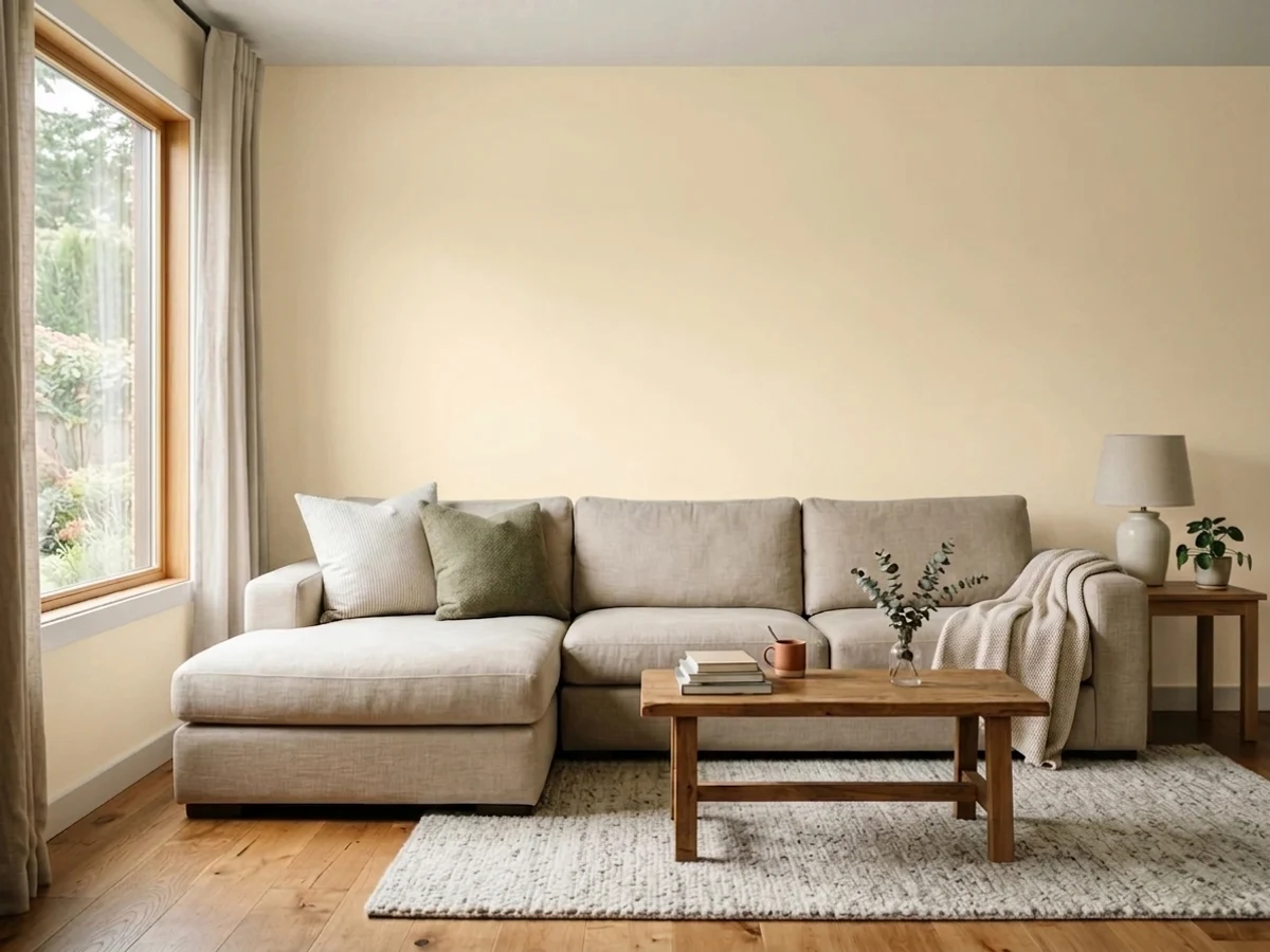 soft cream ceilings — trending neutral family room colors 2026