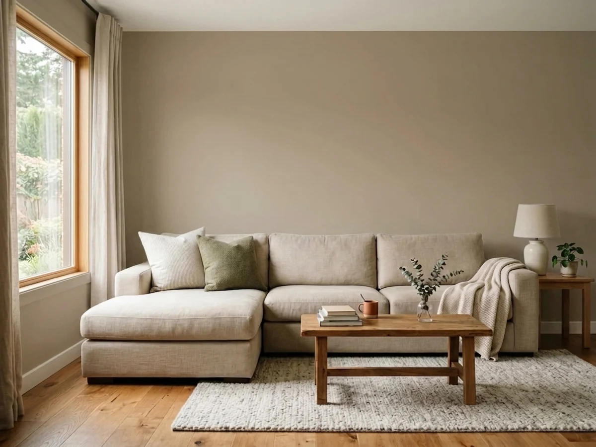 PPG / Glidden Best Beige in a family room