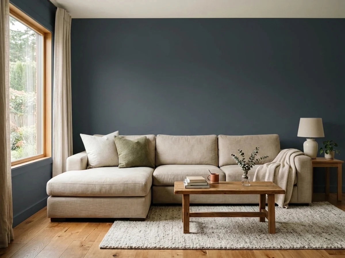 Cyberspace — gray family room painted in Cyberspace