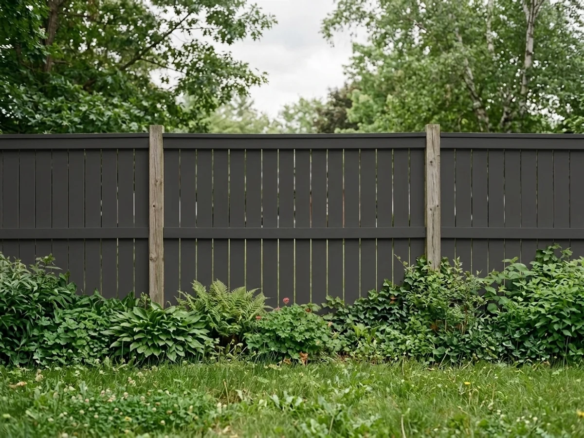 warm-toned soft black — trending black fence colors 2026