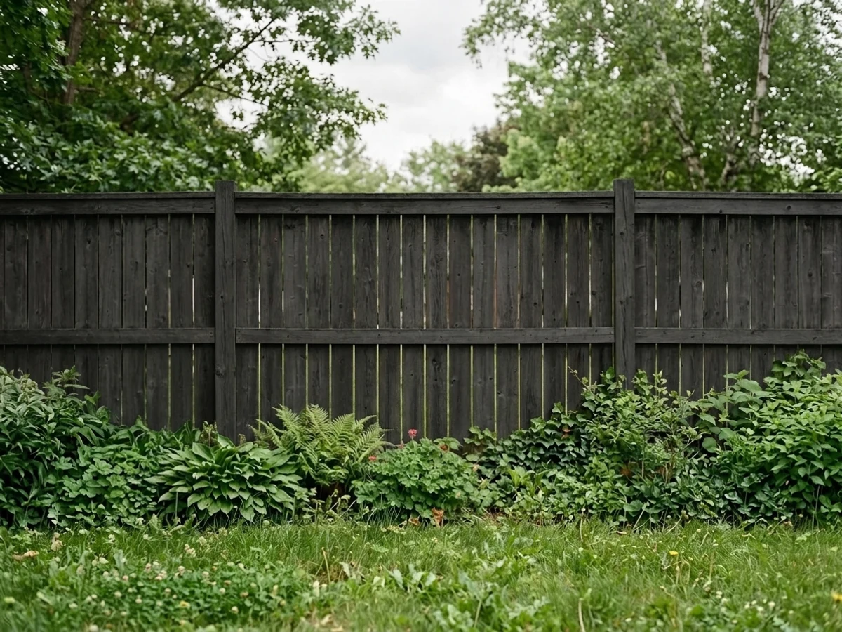 Portola Paints Factory Black in a fence
