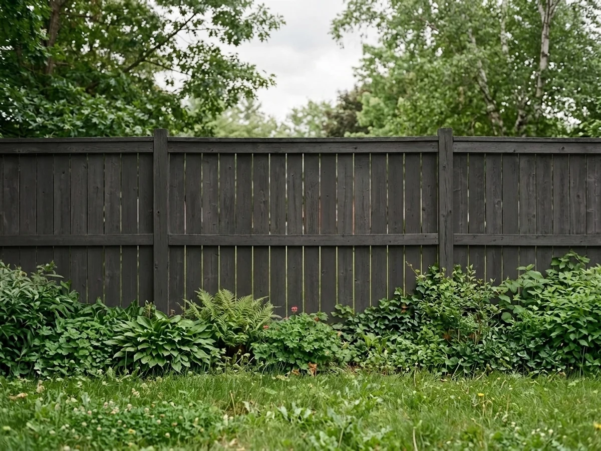 Sherwin-Williams Black Magic in a fence