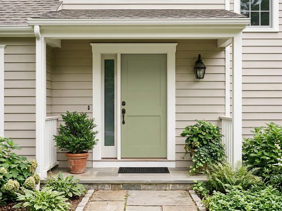 deep forest front door — trending green front door colors 2026