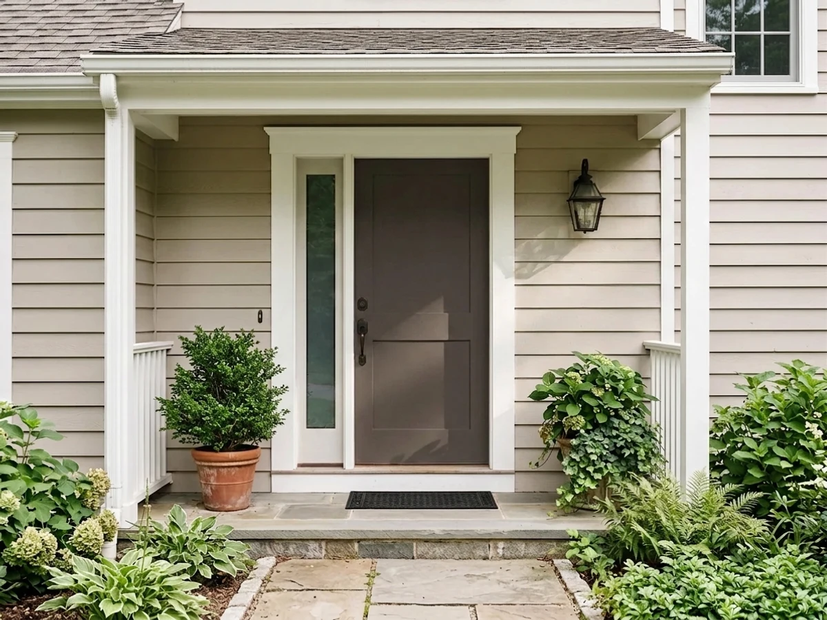 Benjamin Moore Cordovan Brown in a front door