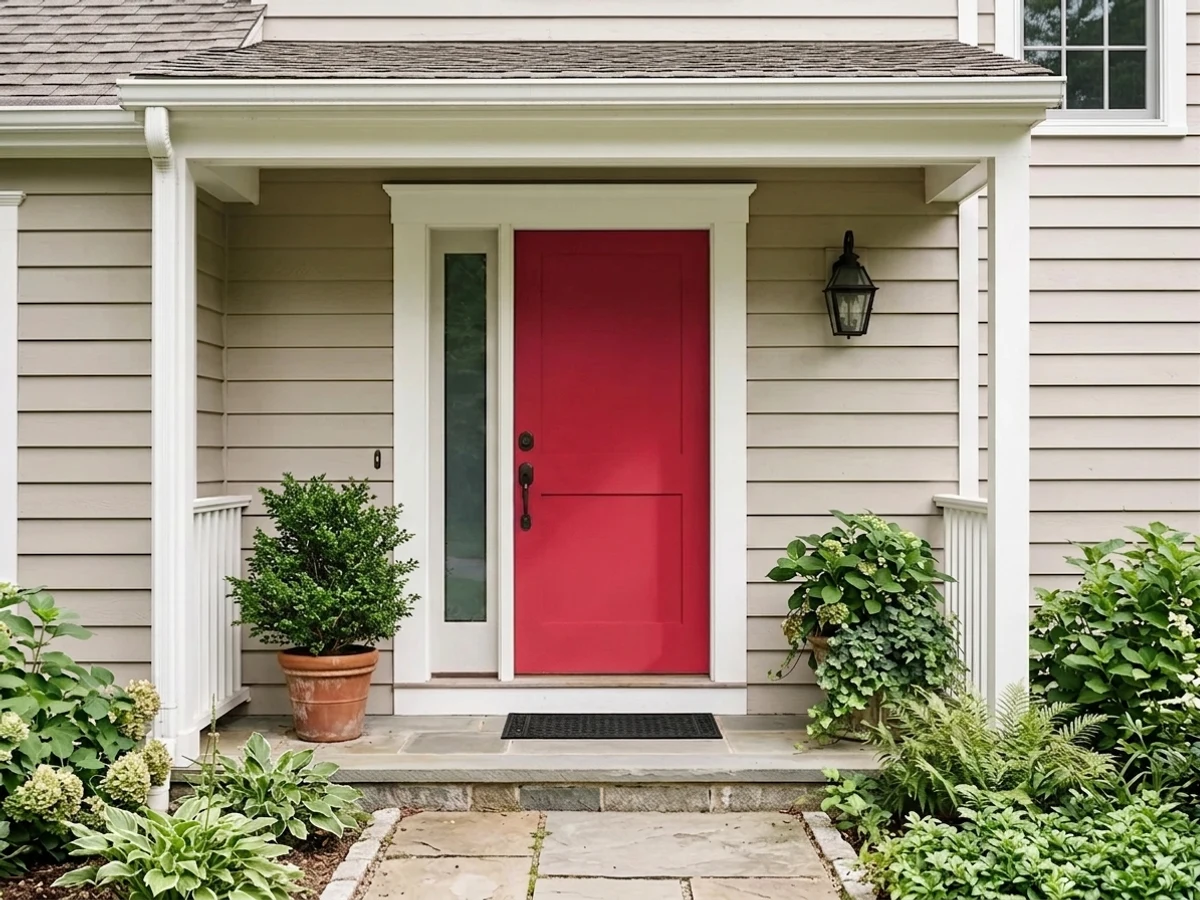 Benjamin Moore Crimson in a front door