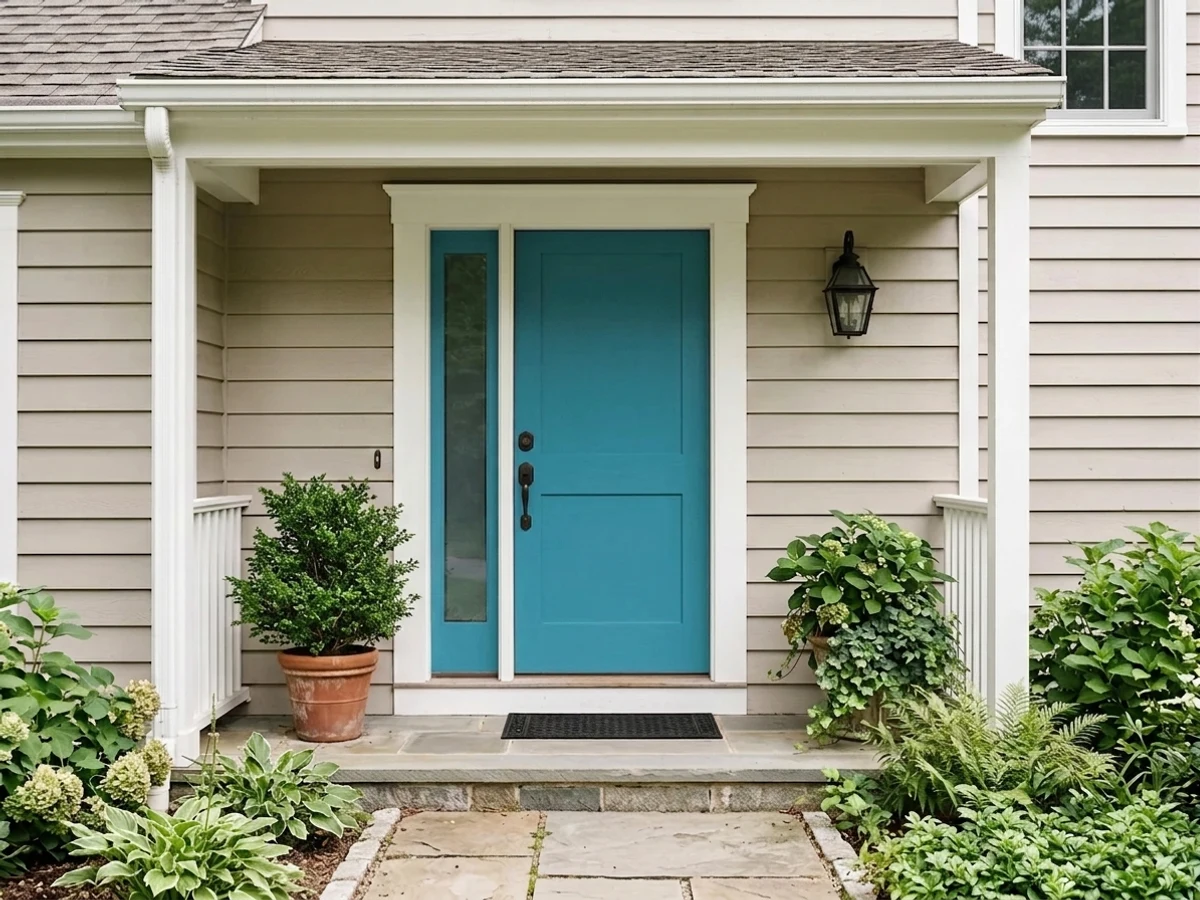 Benjamin Moore Dream I Can Fly in a front door
