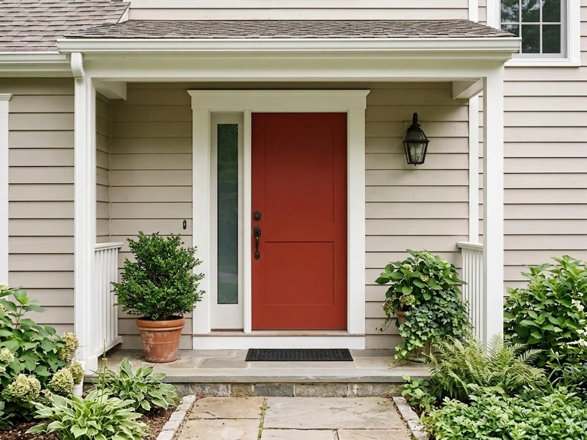 Benjamin Moore Million Dollar Red in a front door