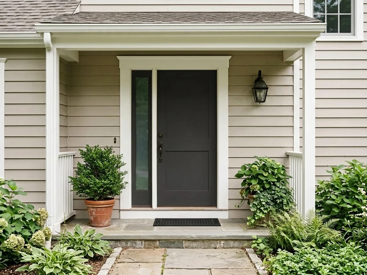 Sherwin-Williams Black Magic in a front door