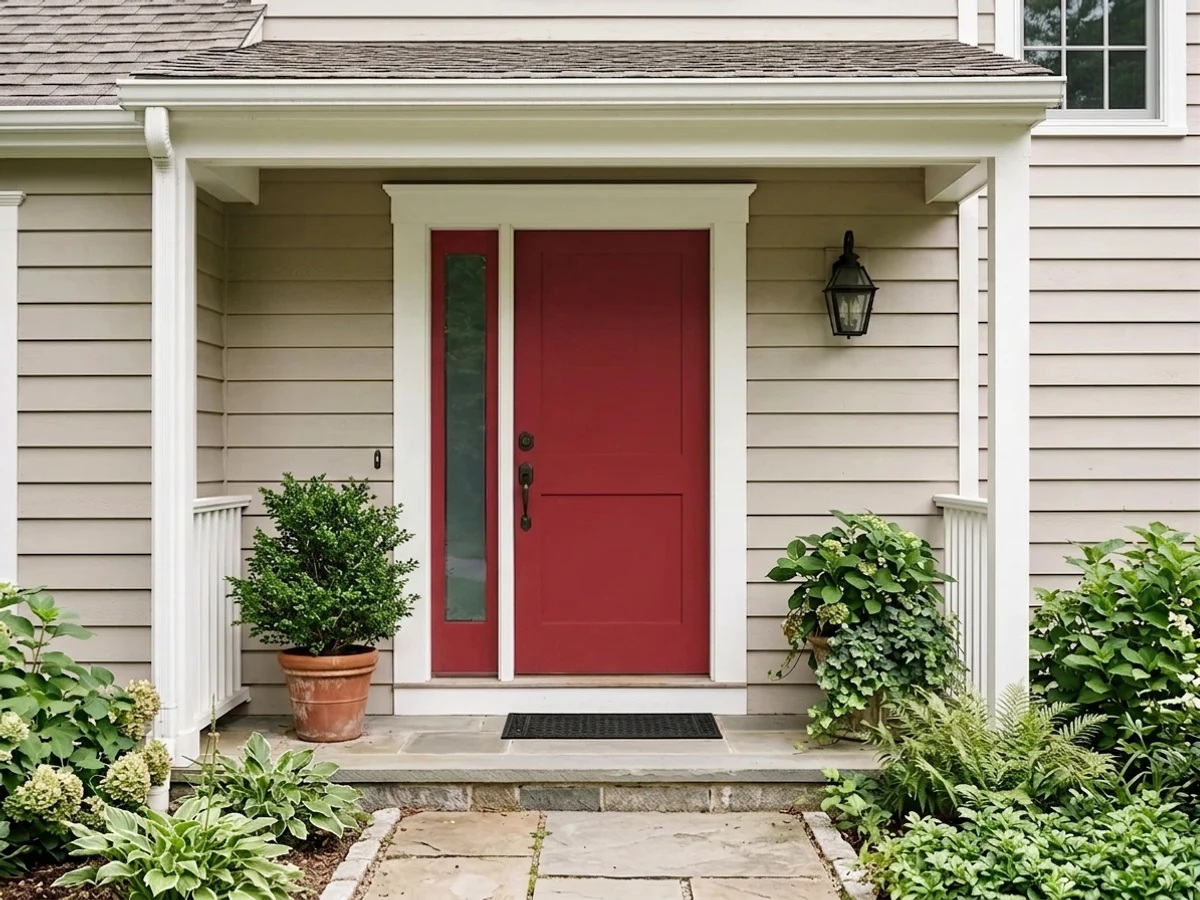 Sherwin-Williams Bold Brick in a front door