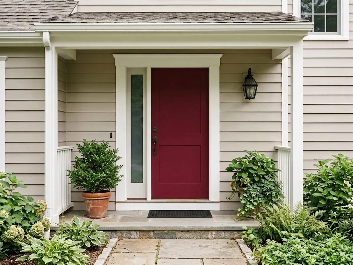 Sherwin-Williams Burgundy in a front door
