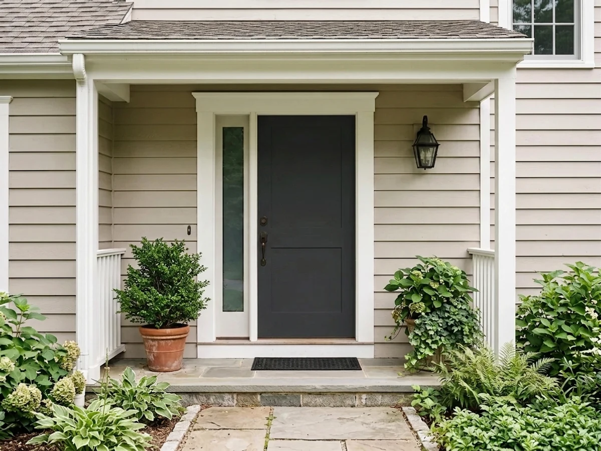 Valspar Dark Kettle Black in a front door